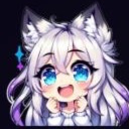 Anime wolf girl with silver hair and blue eyes, the guide character from LunaLore